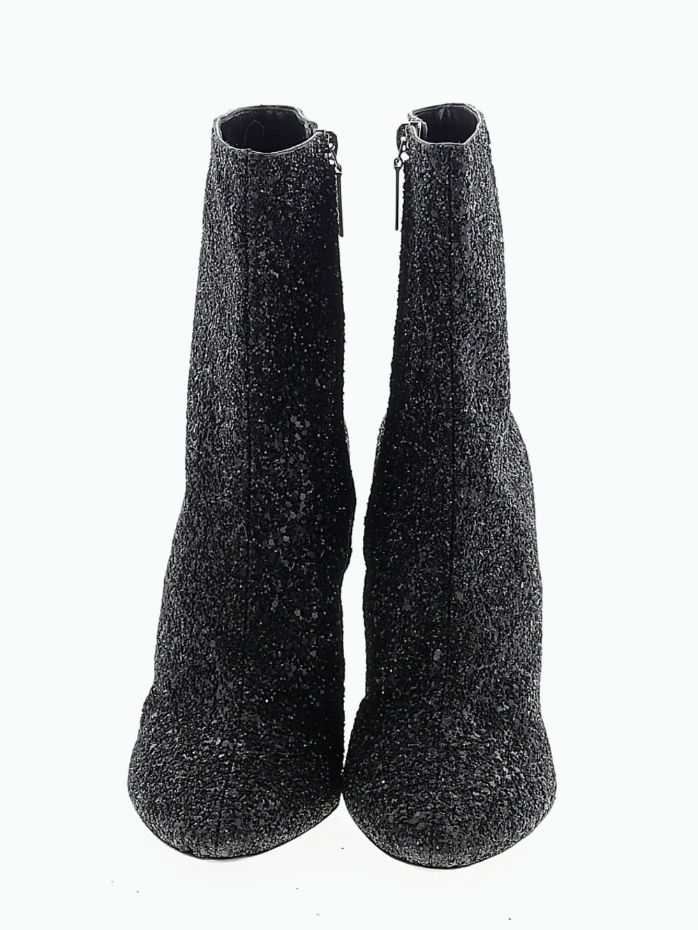 Saint Laurent YSL Black Glitter Block Heel Ankle Booties Boots  Sz 40/9 US Rare! - Picture 3 of 7